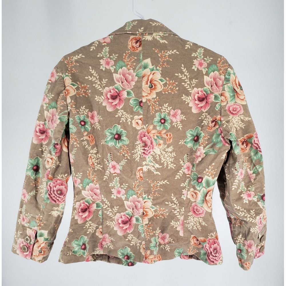 Intuitions Womens European Jacket Size‎ 4 Floral Bow Pockets Collared Lined Pink - Picture 4 of 12